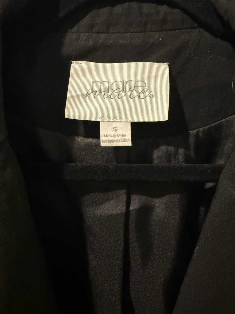 Anthropologie Mare Mare Black Oversized Women's Blazer with Ruffle Hem - Sz S - Picture 3 of 4